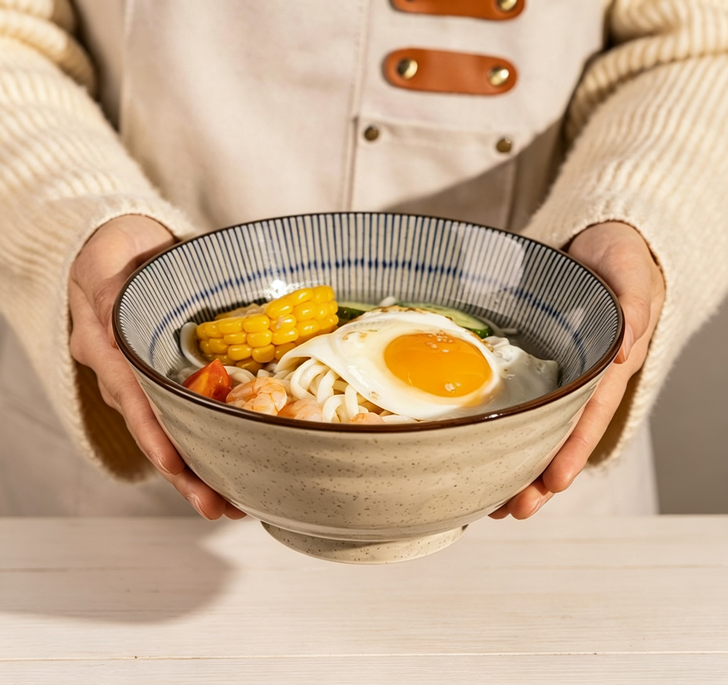 Vintage Glazed Large Capacity Noodle Bowl For Home Use