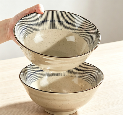 Vintage Glazed Large Capacity Noodle Bowl For Home Use