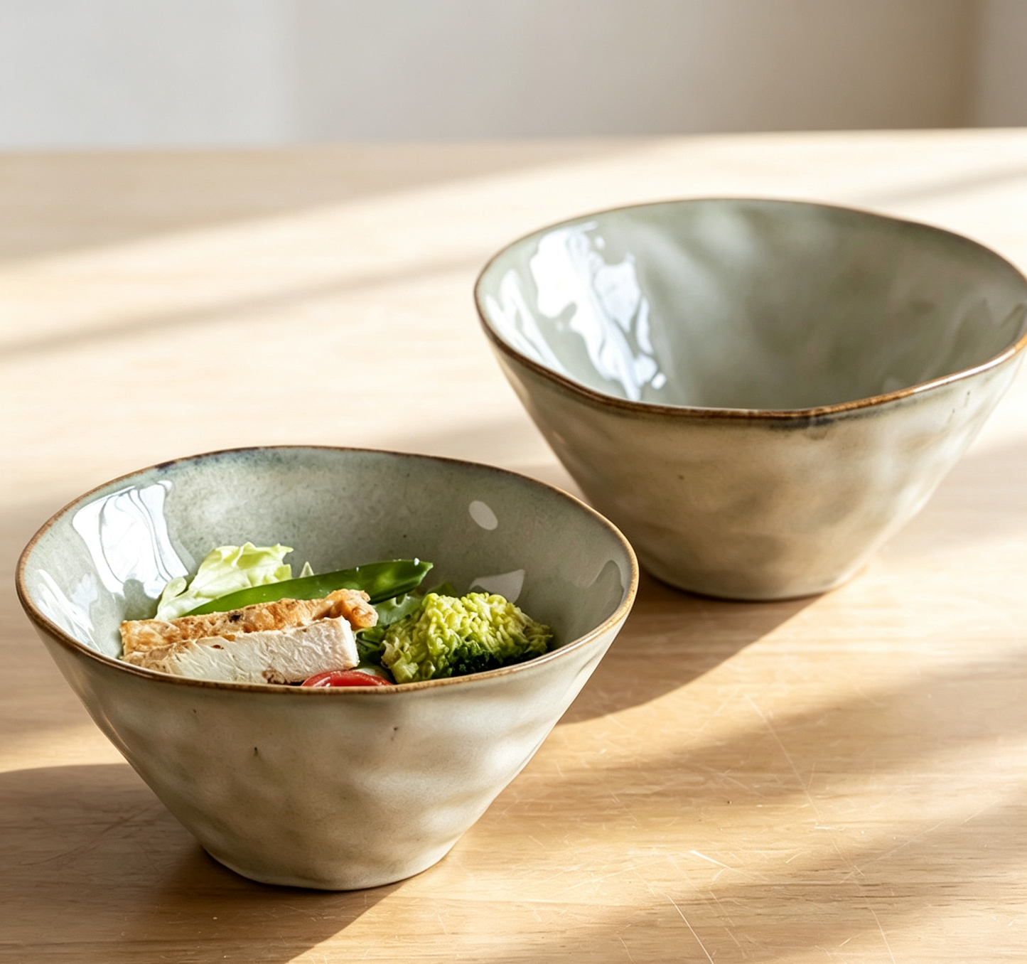 Retro Kiln-fired Textured Ceramic Rice Bowl