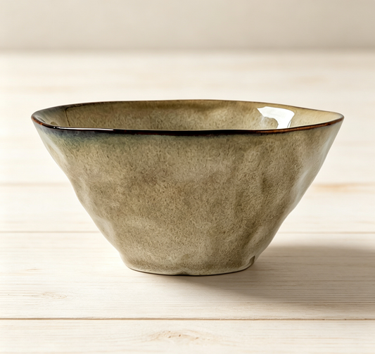 Retro Kiln-fired Textured Ceramic Rice Bowl